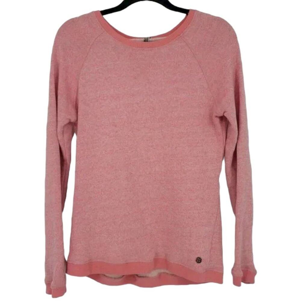 Sweaty Betty 100% Cotton Pink Cut Out Back Long Sleeve Sweatshirt Size Small